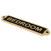 Brass Bedroom Door Sign | Black Finish | 22x5cm